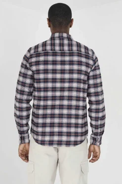 Brave Soul Camisa Aos Quadrados Com Dois Bolsos Marinho Hot