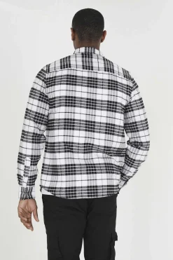 Brave Soul Camisa Aos Quadrados Com Dois Bolsos Natural Discount