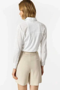 Tiffosi Camisas E Blusas-Camisa Bordado Ingles Com Bolsos A Frente