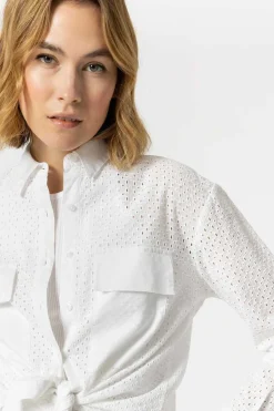 Tiffosi Camisas E Blusas-Camisa Bordado Ingles Com Bolsos A Frente