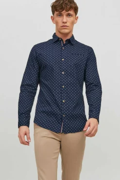 Jack & Jones Camisa Casual Marinho New