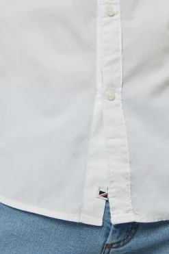 Pepe Jeans Camisa De Algodao Unicolor Slim Fit. Branco Outlet