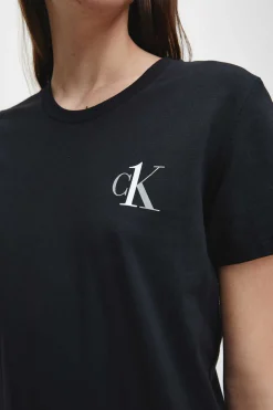 Calvin Klein Pijamas-Camisa De Dormir De Algodao Com Logotipo Da