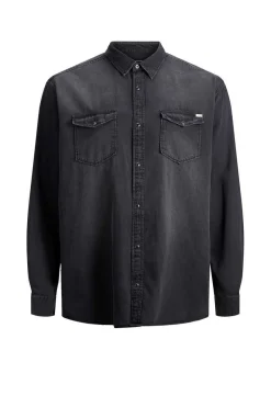 Jack & Jones PLUS Camisa De Ganga Loose Fit Plus Preto New