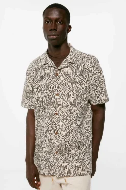 Springfield Camisa De Linho Estampada Castanho Sale