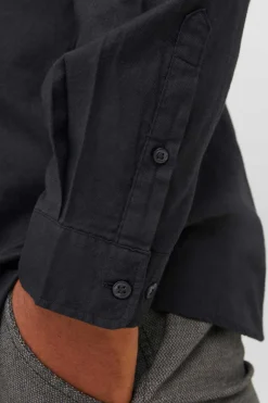 Jack & Jones PLUS Camisa De Sarja Xadrez Loose Fit Plus Preto Clearance