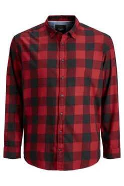 Jack & Jones PLUS Camisa De Sarja Xadrez Loose Fit Plus Red Outlet