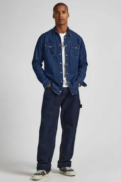 Pepe Jeans Camisa Denim Fit Regular Azulado Discount