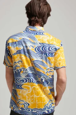 Superdry Camisa Havaiana De Manga Curta Vintage Amarelo