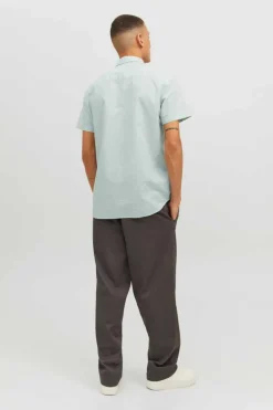 Jack & Jones Camisa Linho Fit Slim Verde Sale