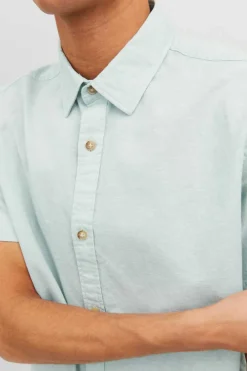 Jack & Jones Camisa Linho Fit Slim Verde Sale