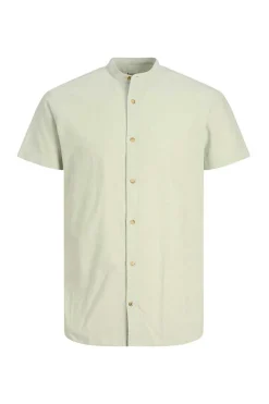 Jack & Jones Camisa Linho Gola Mao Verde Sale