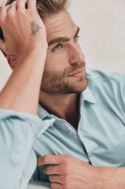 Ooto Camisa Malha Efeito Lavado Azul Discount