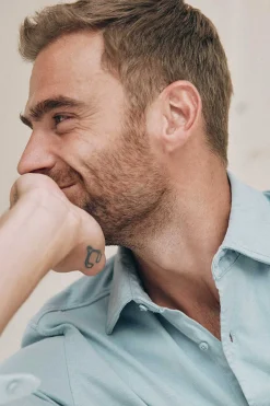 Ooto Camisa Malha Efeito Lavado Azul Discount