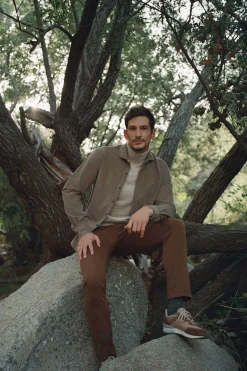 Ooto Camisa Microbombazina Slim Fit Castanho Outlet