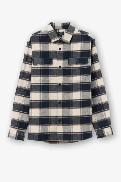 Tiffosi Camisa Overshirt De Flanela Em Xadrez Castanho Clearance