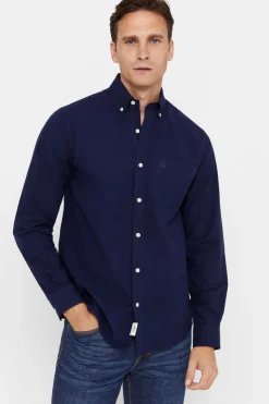 Cortefiel Camisa Oxford Liso Azul Hot