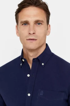 Cortefiel Camisa Oxford Liso Azul Hot