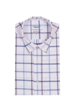 Cortefiel Camisa Oxford Xadrez Azul Discount