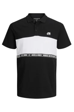Jack & Jones Camisa Polo De Manga Curta Simples Preto Hot
