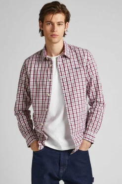 Pepe Jeans Camisa Popelina Quadrados Fit Slim Cor New