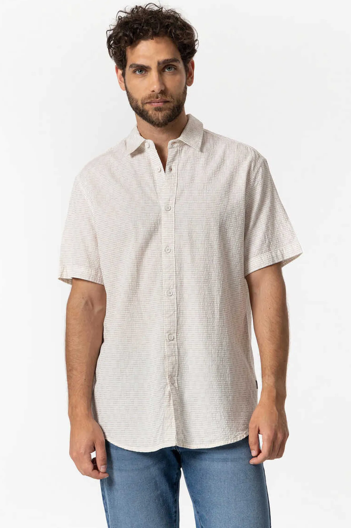 Tiffosi Camisa Regular Fit Estrutura Dobby As Riscas Vermelho Best