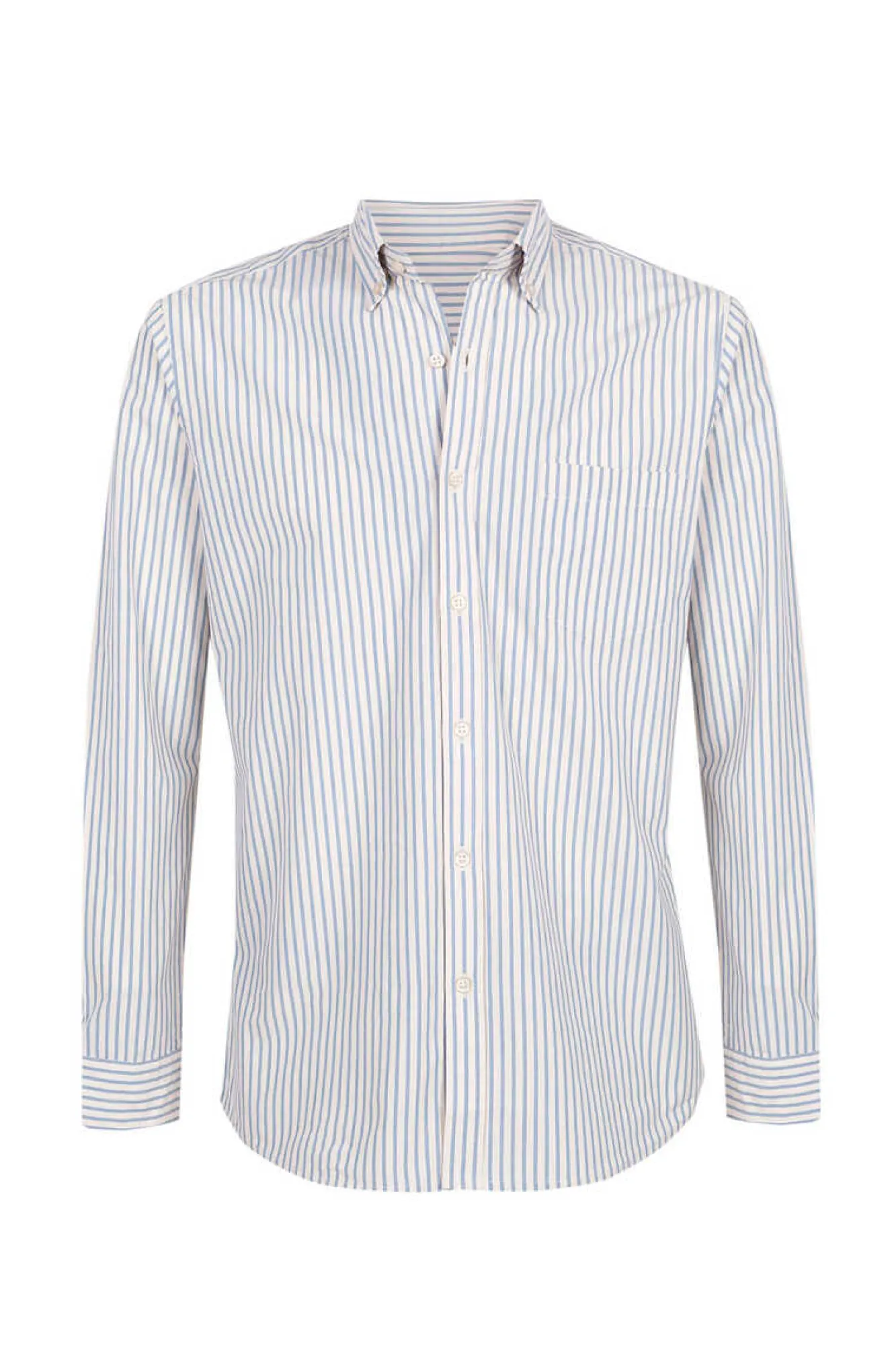 Cortefiel Camisa Riscas Facil De Engomar Azul New