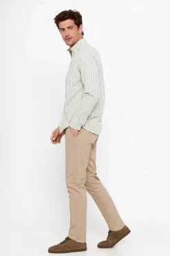 Cortefiel Camisa Riscas Facil De Engomar Verde Sale