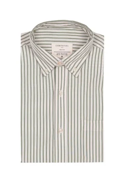 Cortefiel Camisa Riscas Facil De Engomar Verde Sale