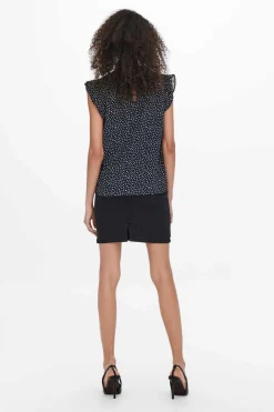 Only Camisas E Blusas-Camisa Sem Mangas Com Gola Redonda