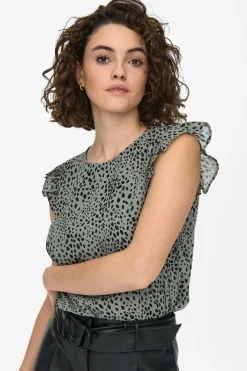 Only T-Shirts-Camisa Sem Mangas Com Gola Redonda