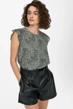 Only T-Shirts-Camisa Sem Mangas Com Gola Redonda