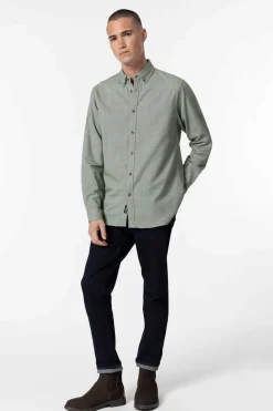 Tiffosi Camisa Slim Fit De Twill Verde Hot