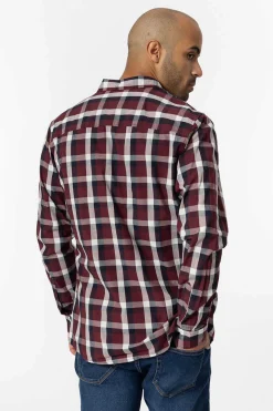 Tiffosi Camisa Slim Fit Popelina Xadrez Vermelho Real Best