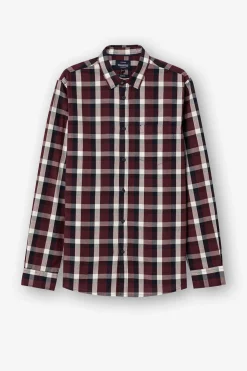 Tiffosi Camisa Slim Fit Popelina Xadrez Vermelho Real Best