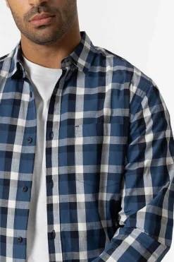 Tiffosi Camisa Slim Fit Popelina Xadrez Gasolina Clearance