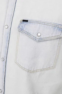 Only & Sons Camisa Tecido Denim Azulado Clearance