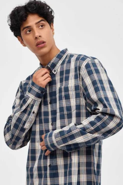 Inside Camisa Xadrez Azul Online