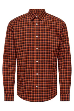 Only & Sons Camisa Xadrez Flanela Red New