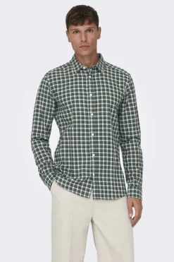 Only & Sons Camisa Xadrez Flanela Verde Outlet