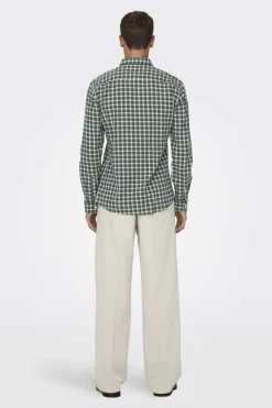 Only & Sons Camisa Xadrez Flanela Verde Outlet