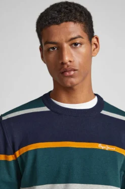 Pepe Jeans Camisola Algodao Riscas Marinho