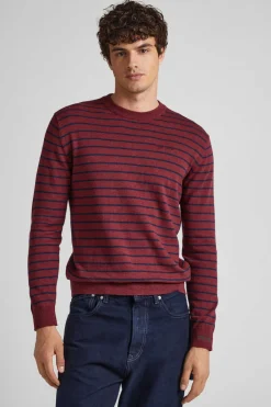Pepe Jeans Camisola Algodao Riscas Vermelho Best