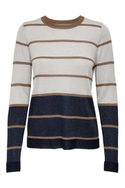 Only Sueteres E Cardigans-Camisola As Riscas Lurex