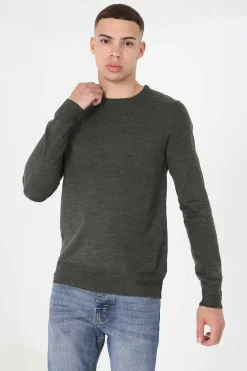 Brave Soul Camisola Basica Com Gola Caixa Caqui Escuro Hot