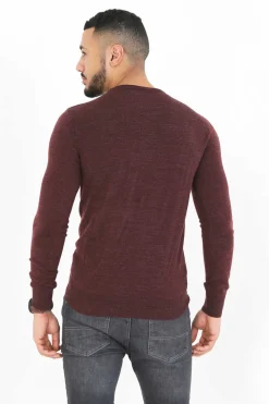 Brave Soul Camisola Basica Com Gola Caixa Vermelho Hot