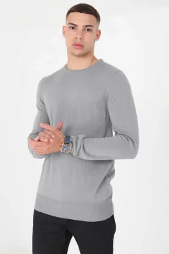 Brave Soul Camisola Basica Com Gola Caixa Cinza Sale