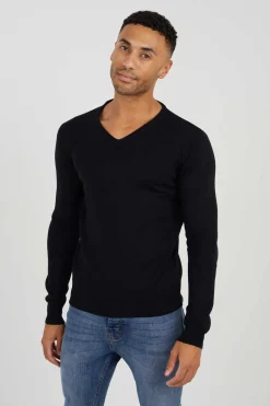 Brave Soul Camisola Basica Com Gola Em Bico Preto Best