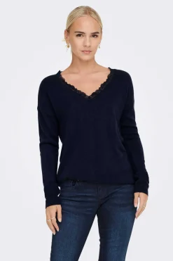 Only Sueteres E Cardigans-Camisola Bico Gola De Renda