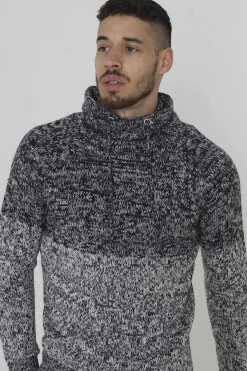 Brave Soul Camisola Com Blocos Jaspeados Marinho New